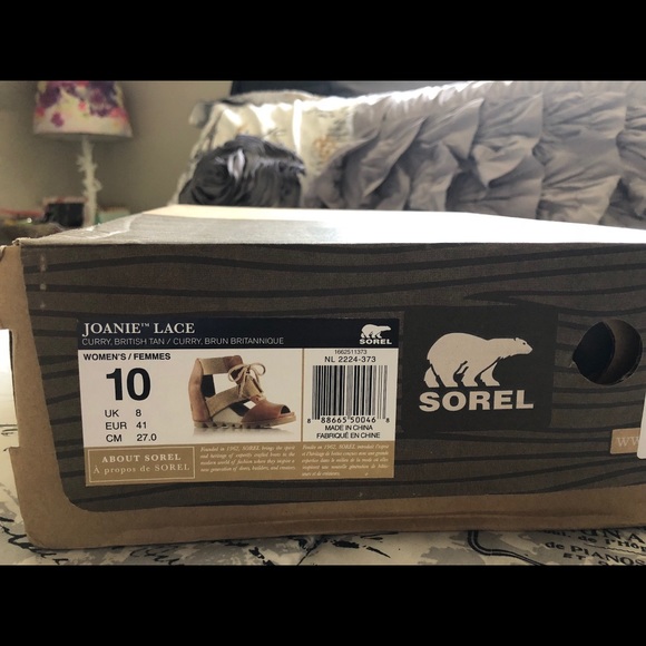 Sorel Joanie lace up wedge size 10-like new - Picture 7 of 9